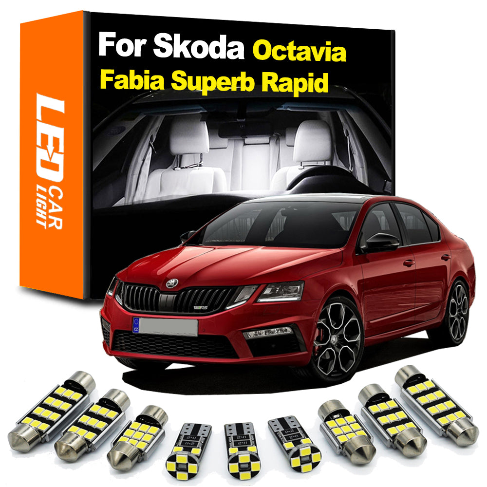 AutoGlowLED Interior LED Light Kit for Skoda Octavia Superb Fabia