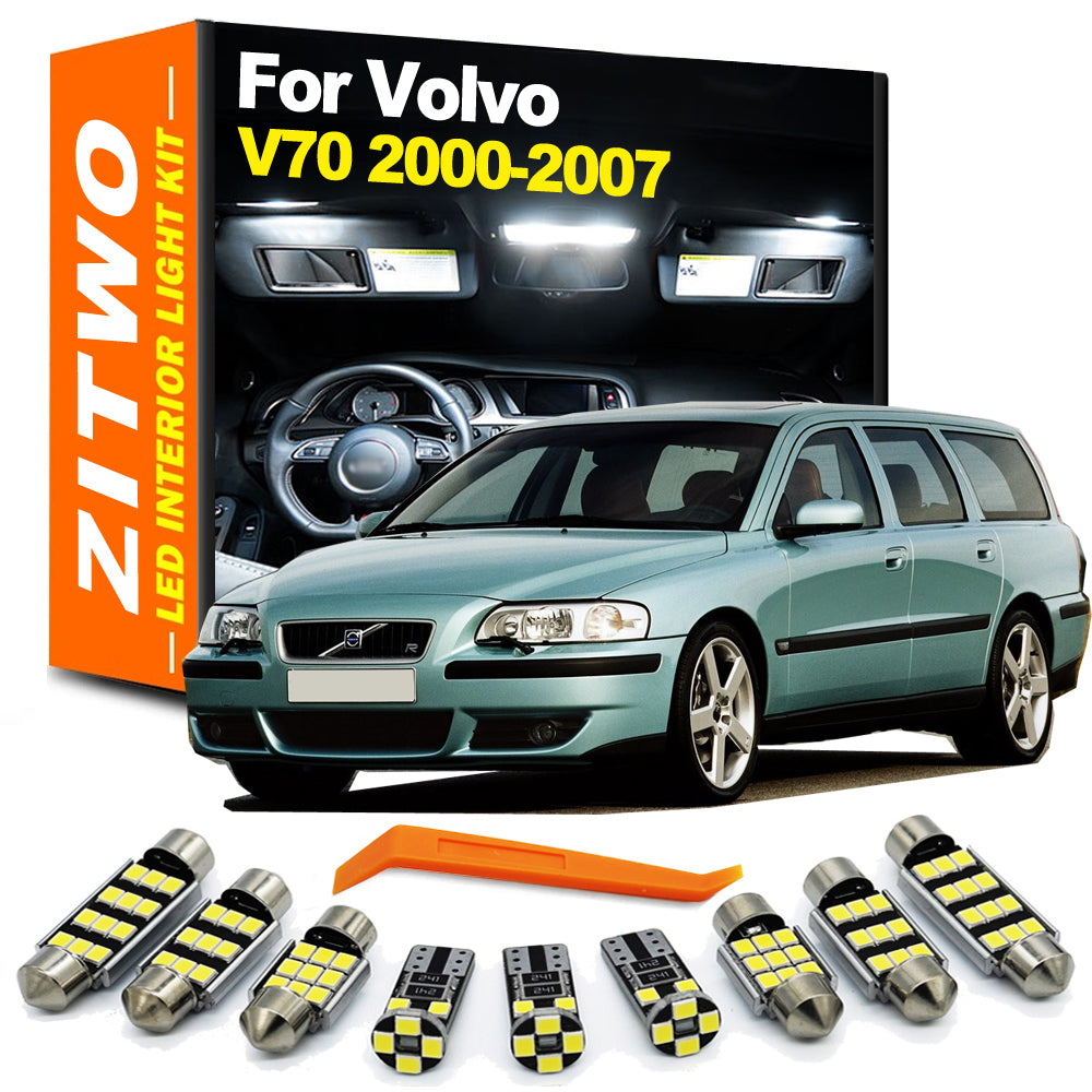 AutoGlowLED 16pc LED Interior Light Kit for Volvo V70 II 2000-2007 Dome Map Trunk