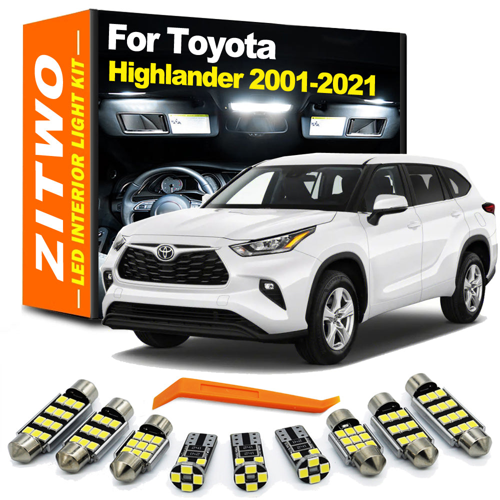 AutoGlowLED Interior LED Light Kit for Toyota Highlander Kluger 2001-2021