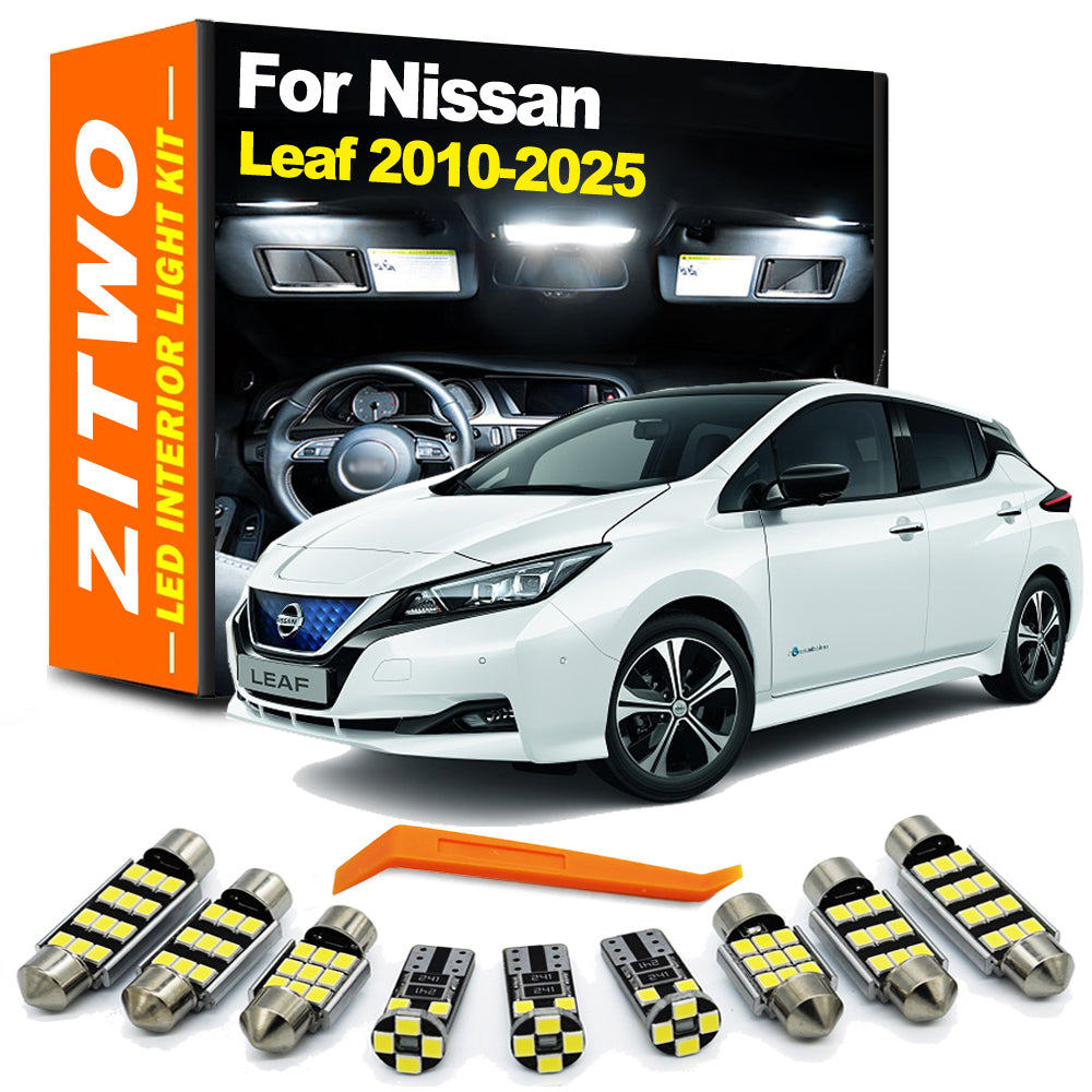 AutoGlowLED LED Interior Dome Map License Plate Light Kit for Nissan Leaf 2010-2025