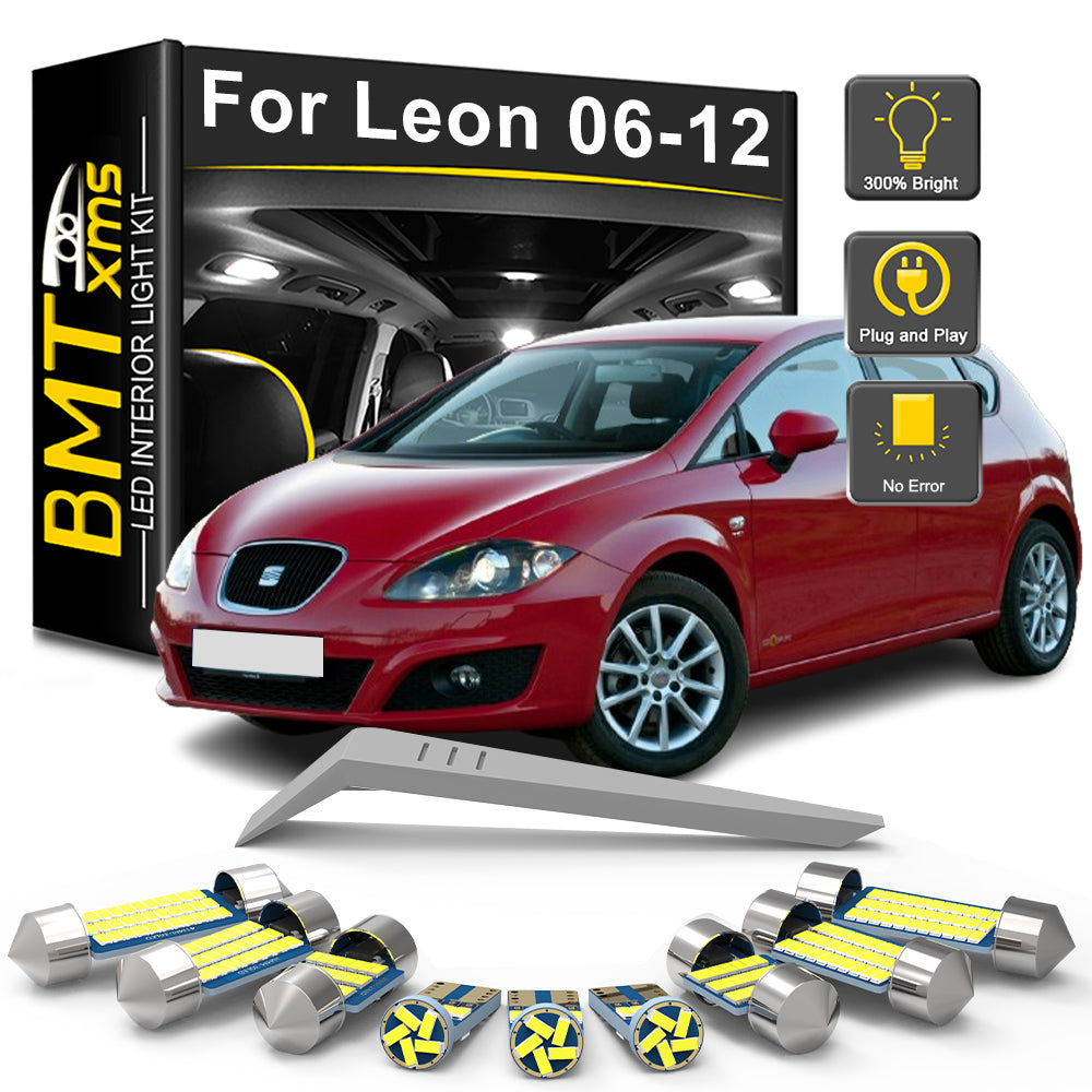 AutoGlowLED 13Pcs Canbus LED Interior Light Kit for Seat Leon 2 MK2 1P 2006-2012