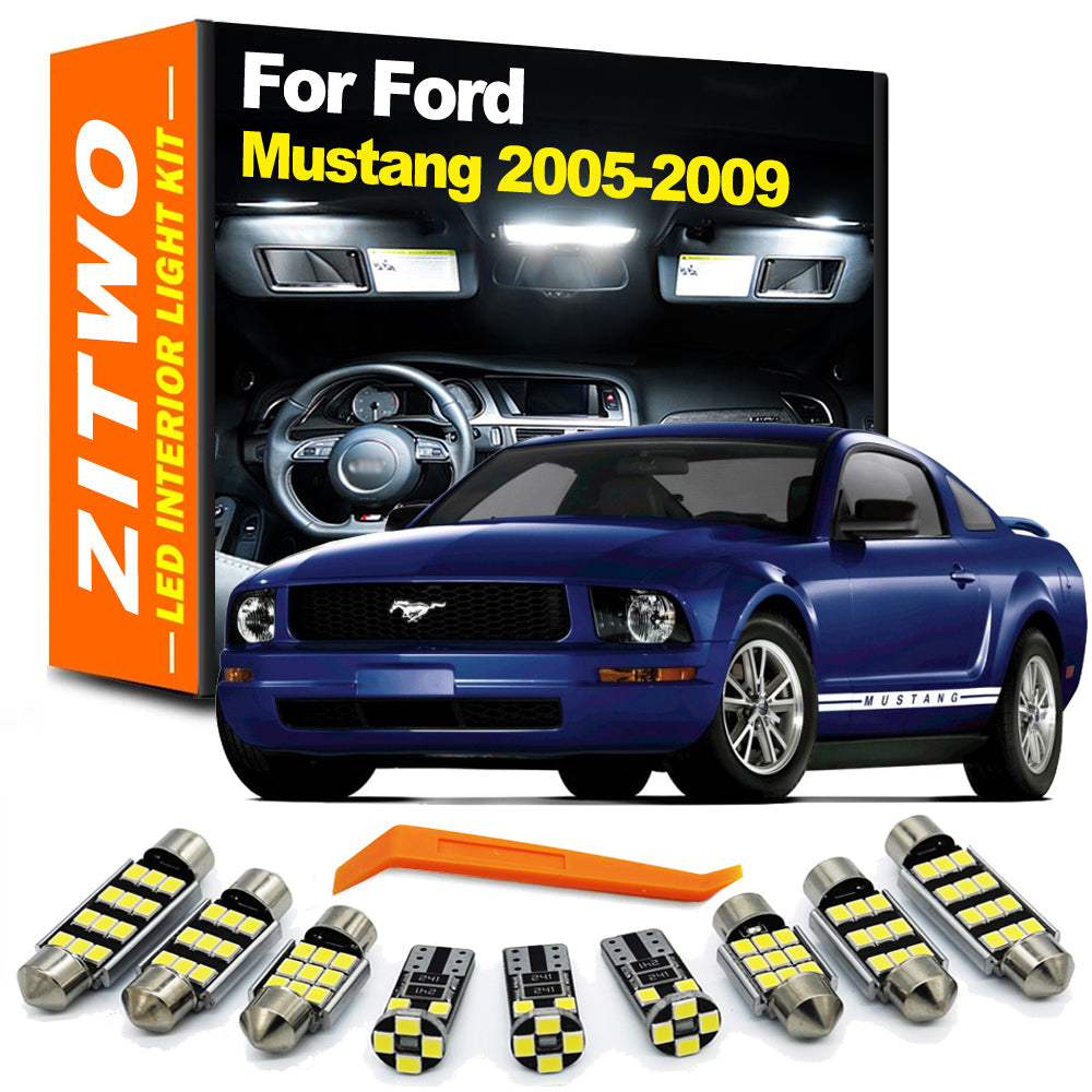 AutoGlowLED 8Pcs Canbus LED Interior Light Kit for Ford Mustang 2005-2009