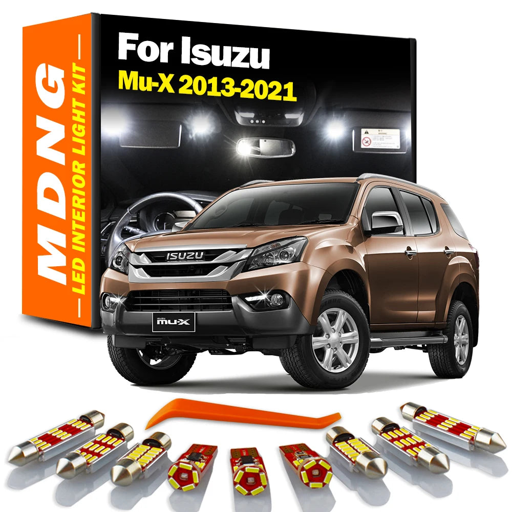 AutoGlowLED 9Pc LED Interior Light Kit for Isuzu Mu-X 2013-2021