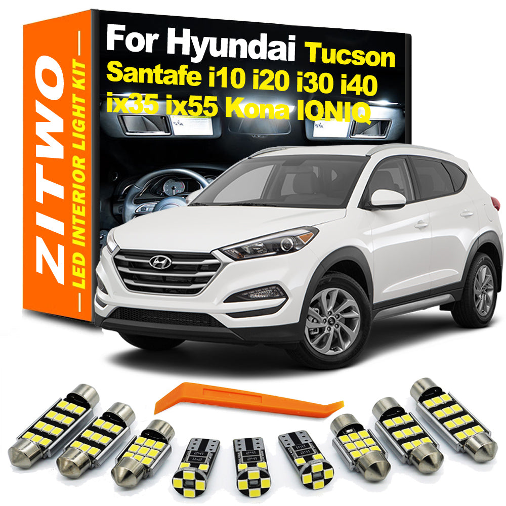 AutoGlowLED Canbus LED Interior Light Kit for Hyundai i10 i20 i30 i40 Tucson Santa Fe Kona Ioniq