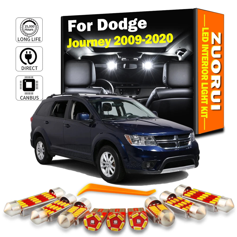 AutoGlowLED 14Pcs Canbus LED Interior Light Kit for Dodge Journey 2009-2020