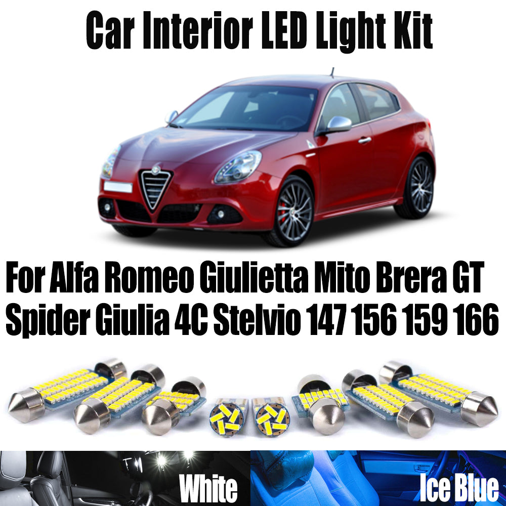 AutoGlowLED Canbus LED Interior Light Kit for Alfa Romeo Giulietta Mito Giulia Stelvio