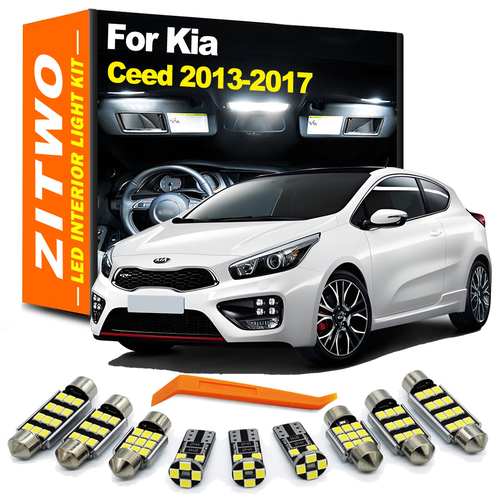 AutoGlowLED 11Pcs Canbus LED Interior Light Kit for Kia Ceed JD Hatchback SW 2013-2017