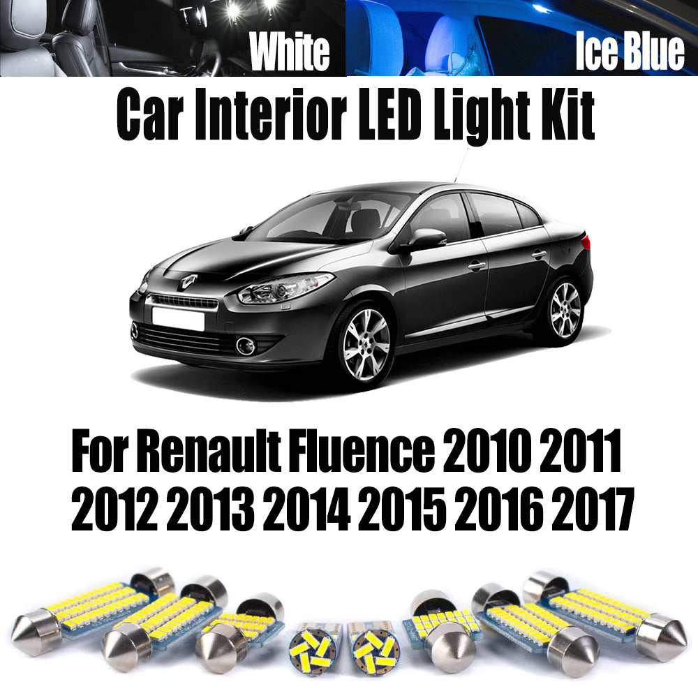 AutoGlowLED 11Pc Canbus LED Interior Light Kit for Renault Fluence 2010-2017