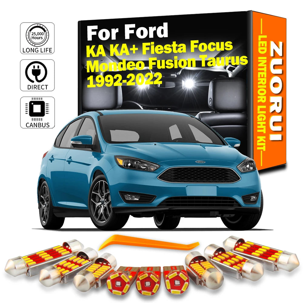 AutoGlowLED LED Interior Roof Plate Light Bulbs Kit Canbus for Ford