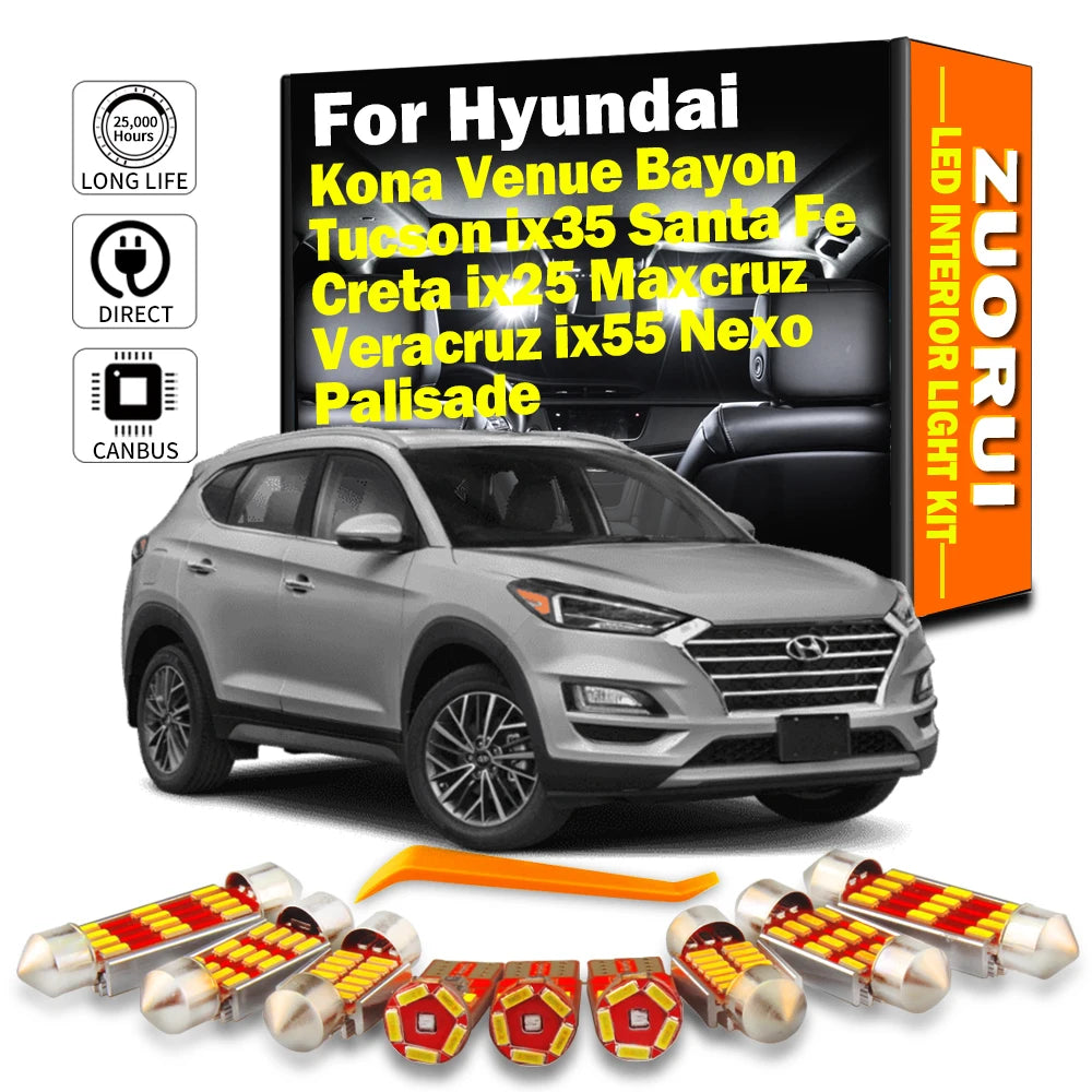 AutoGlowLED Canbus LED Interior Light Kit for Hyundai Kona Venue Tucson