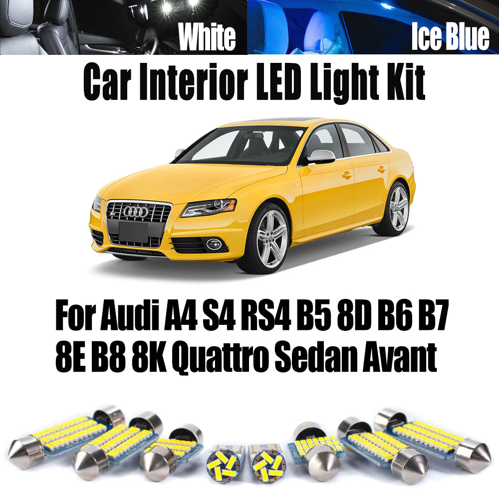 Canbus LED Interior Light Kit for Audi A4 S4 RS4 B5 B6 B7 B8 AutoGlowLED