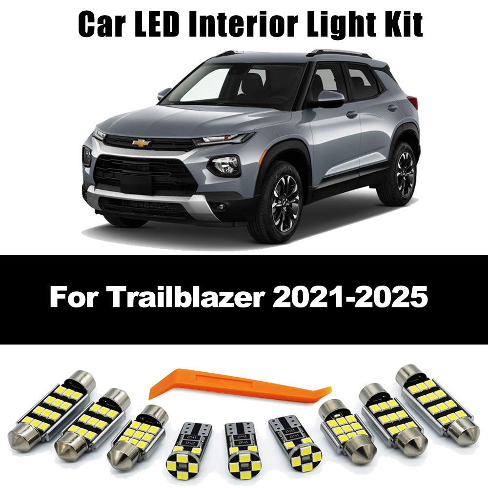 AutoGlowLED 9Pcs LED Interior Light Kit for Chevy Trailblazer 2021-2025