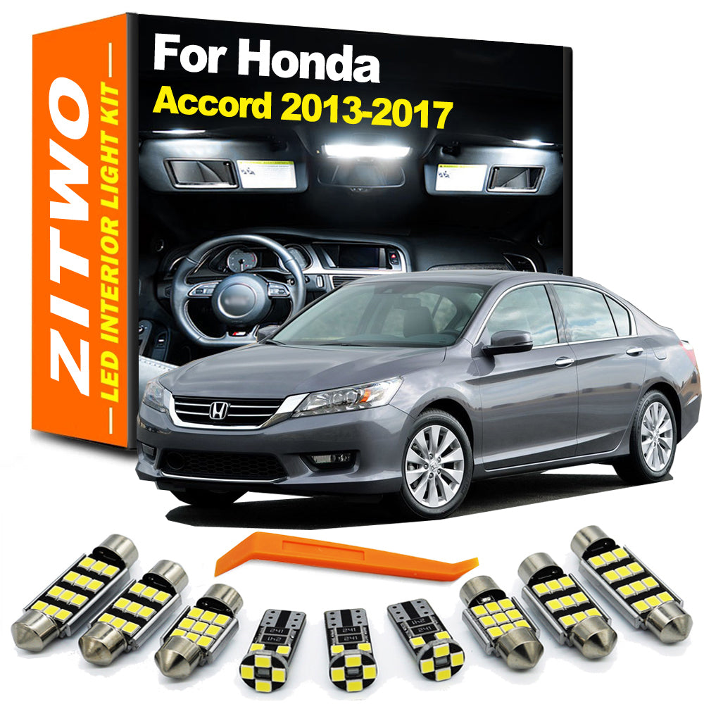 AutoGlowLED 15Pcs LED Interior Light Kit for Honda Accord IX 2013-2017