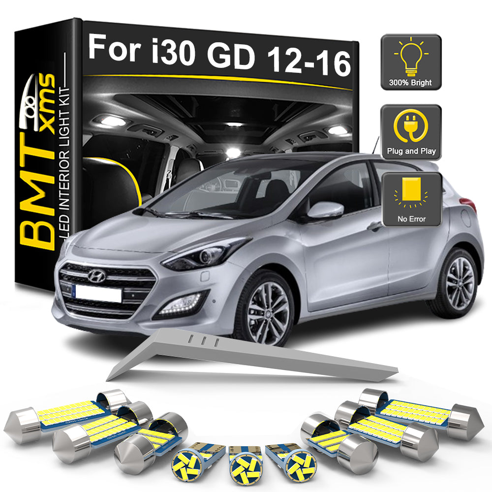 AutoGlowLED 12Pcs LED Interior Light Kit for Hyundai i30 GD 2012-2016 Canbus