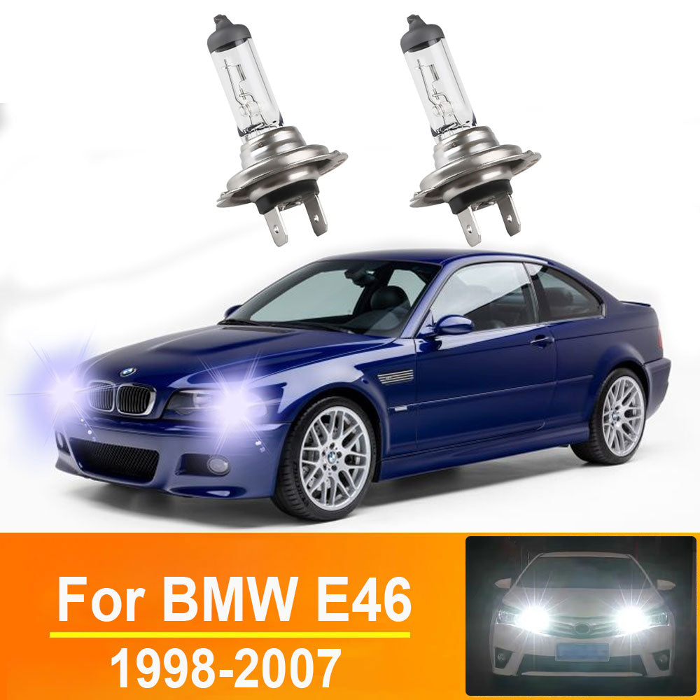 AutoGlowLED H7 Halogen Headlight Bulbs 6000K for BMW E46 1998-2007