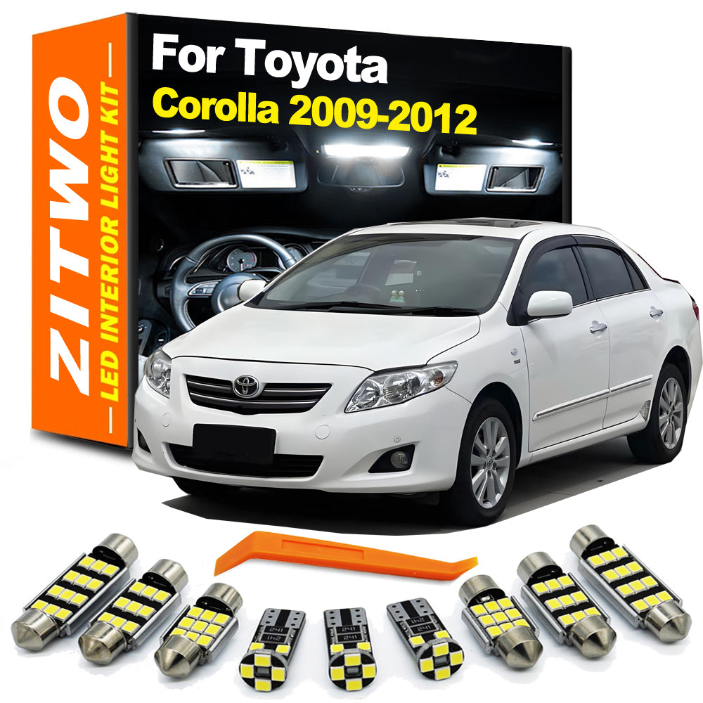 AutoGlowLED 10Pcs CANBUS LED Interior Light Kit for Toyota Corolla 2009-2012