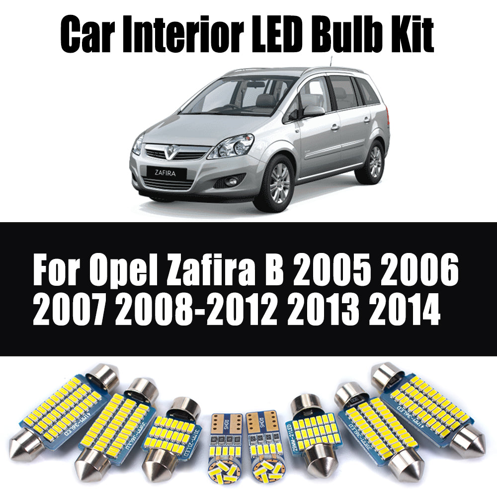 AutoGlowLED 11Pcs Canbus LED Interior Light Kit for Opel Zafira B 2005-2014