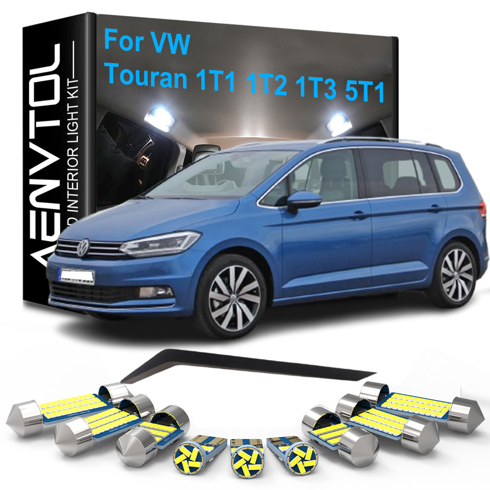 AutoGlowLED Car LED Interior Lights Canbus for VW Touran 2003-2020 Dome Reading Kit