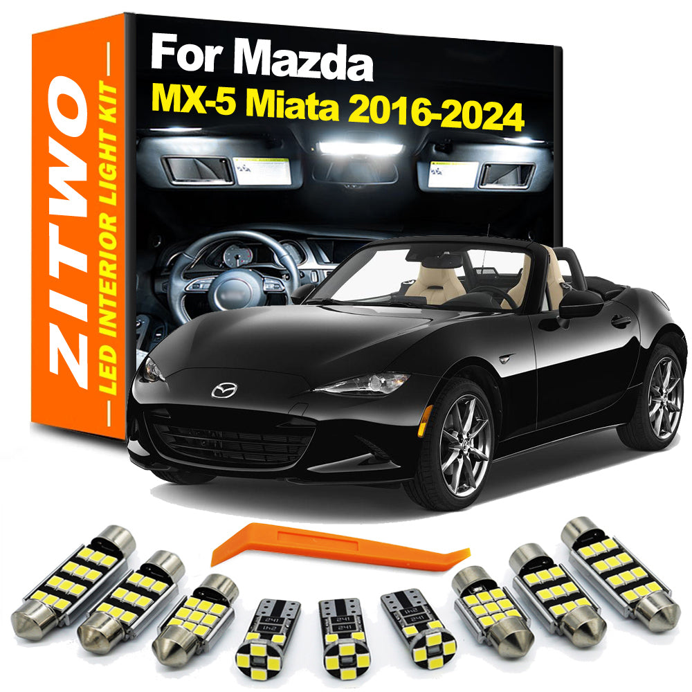 AutoGlowLED 8-Piece LED Interior Light Kit for Mazda MX-5 Miata 2016-2024