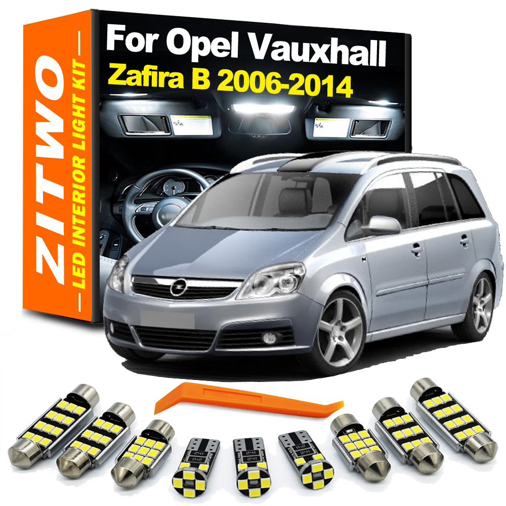 AutoGlowLED 12-Piece LED Interior Light Kit for Opel Vauxhall Zafira B 2006-2014