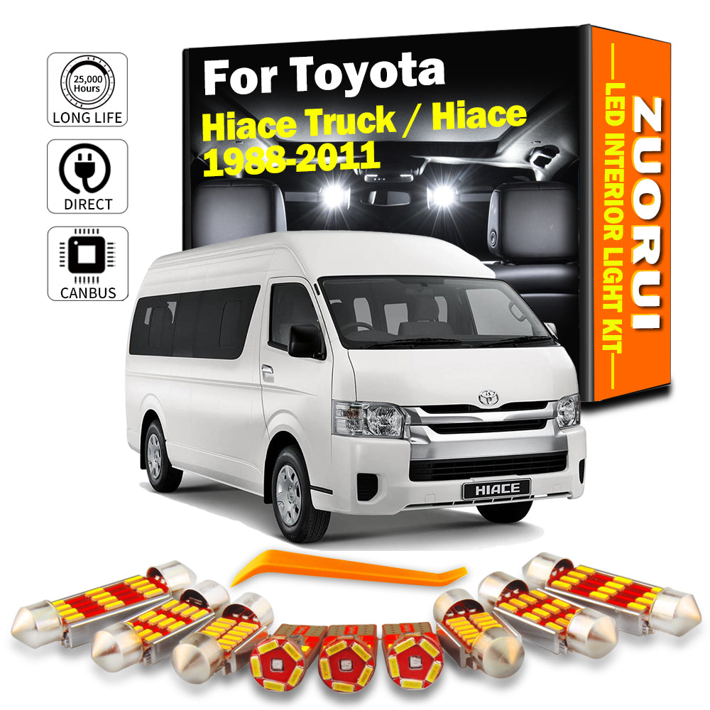 AutoGlowLED Canbus LED Interior Light Kit for Toyota Hiace 1988-2011 No Error
