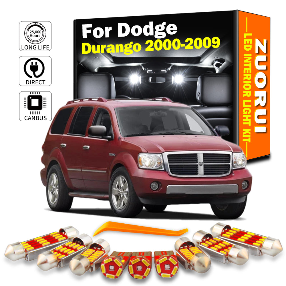 AutoGlowLED 9Pc LED Interior Map Dome Light Kit Canbus for Dodge Durango 2000-2009