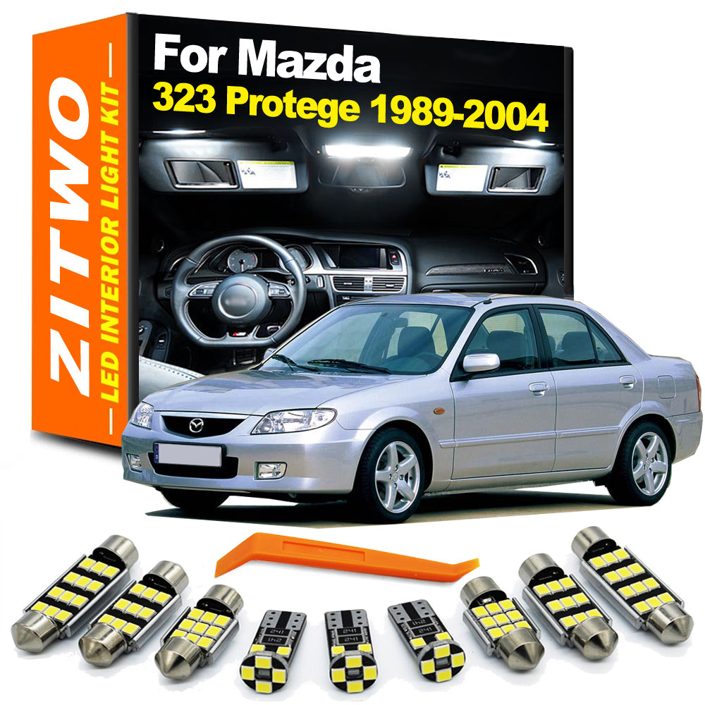 AutoGlowLED Mazda 323 Protege 1989-2004 LED Interior Light Kit Dome Map Trunk
