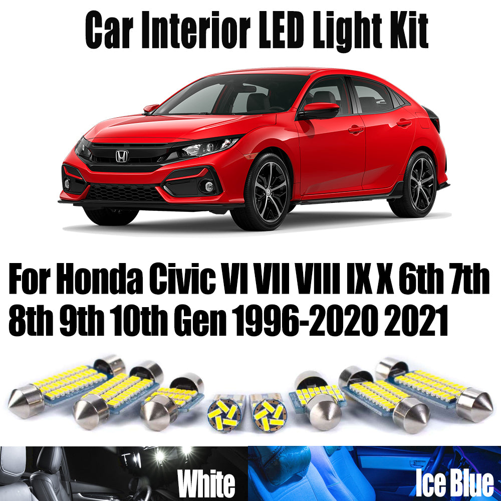 AutoGlowLED LED Interior Light Kit for Honda Civic 1996-2021