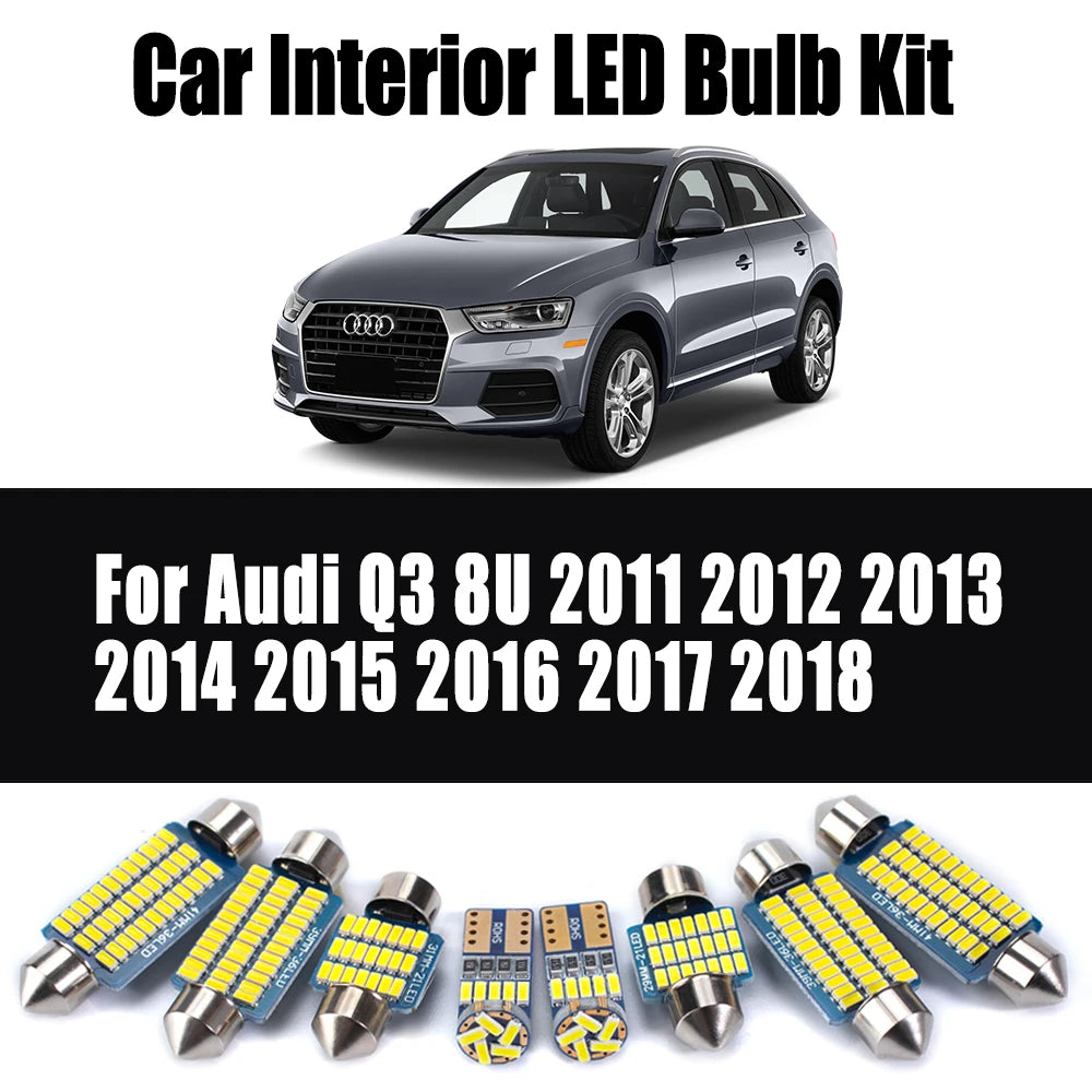 AutoGlowLED 19Pcs LED Interior Light Kit for Audi Q3 8U 2011-2018 Canbus