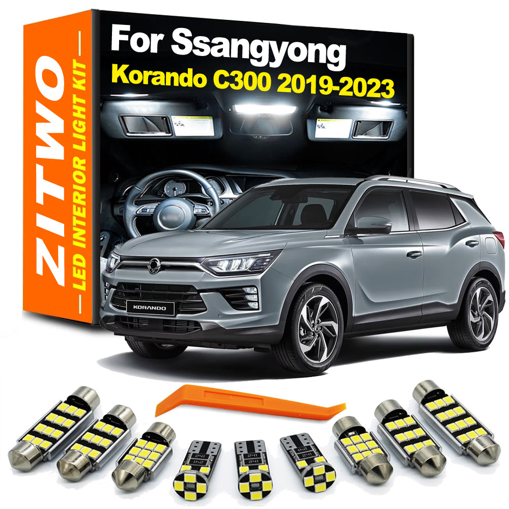 AutoGlowLED 11Pcs LED Interior Light Kit for Ssangyong Korando C300 2019-2023