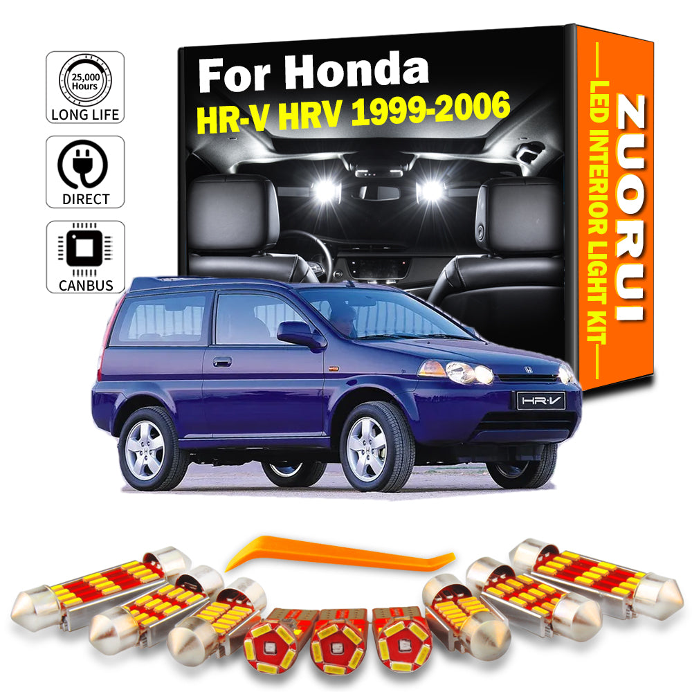 AutoGlowLED Canbus LED Interior Light Kit for Honda HR-V HRV 1999-2006 10Pcs
