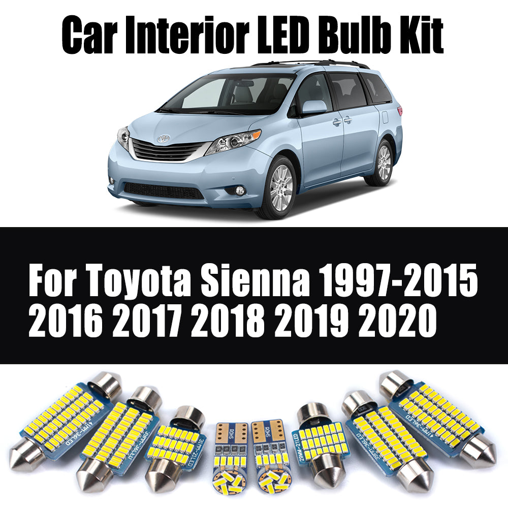 AutoGlowLED LED Interior Light Kit for Toyota Sienna 1997-2020 Canbus