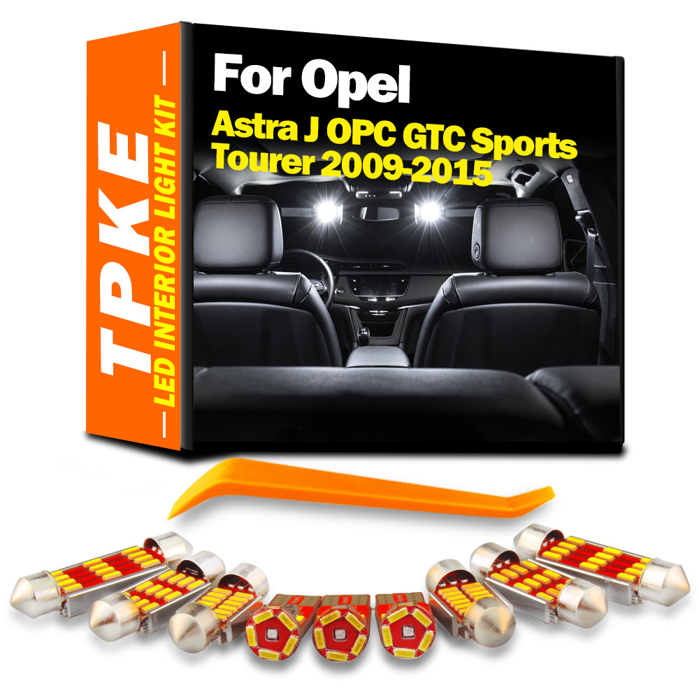 AutoGlowLED 15Pc Canbus LED Interior Light Kit for Vauxhall Opel Astra J 2009-2015