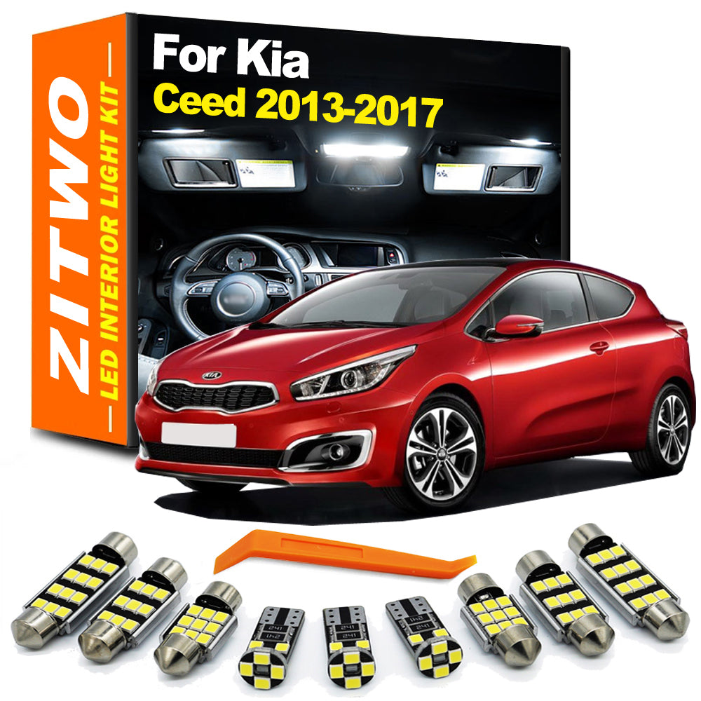 AutoGlowLED 11Pcs LED Interior Light Kit for Kia Ceed 2 MK2 JD 2013-2017