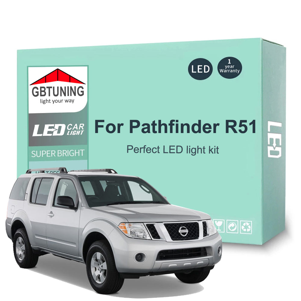 AutoGlowLED 15Pcs Canbus LED Interior Light Kit for Nissan Pathfinder R51 2005-2012