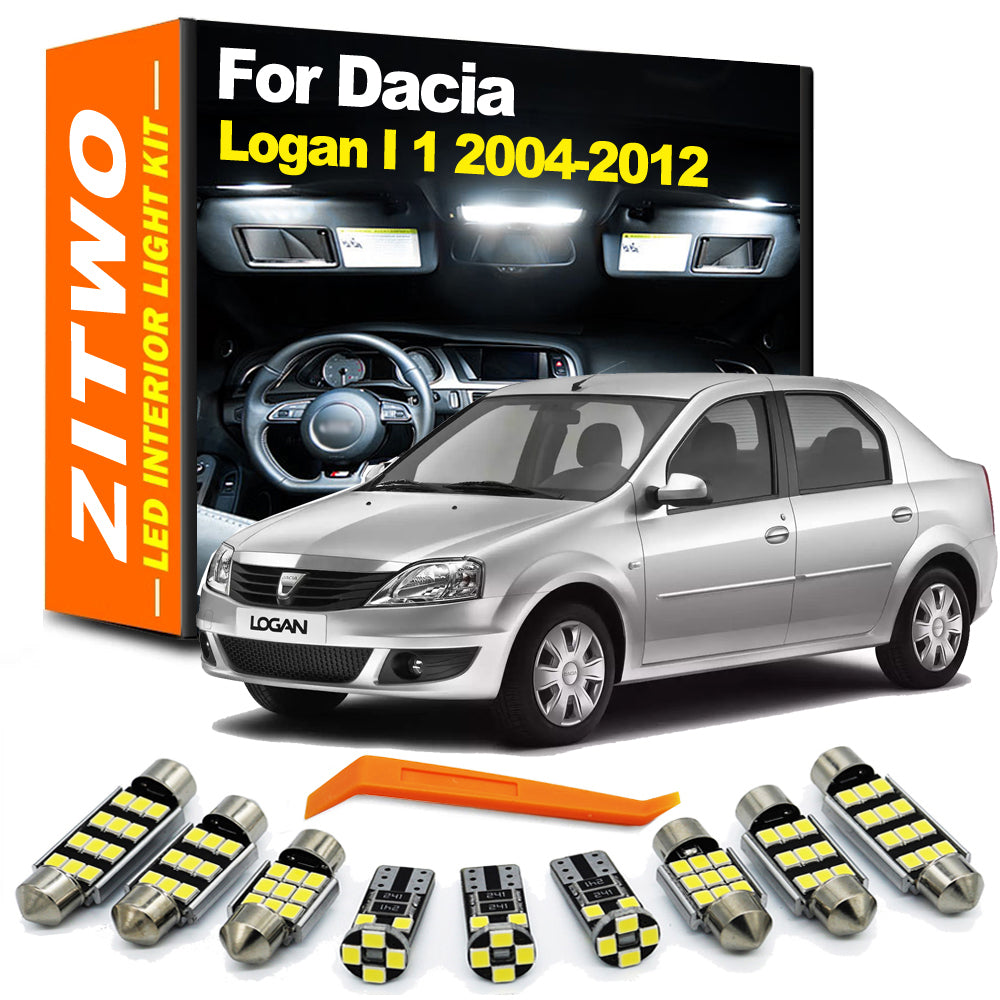 AutoGlowLED 12-Piece LED Interior Light Kit for Dacia Logan I 2004-2012