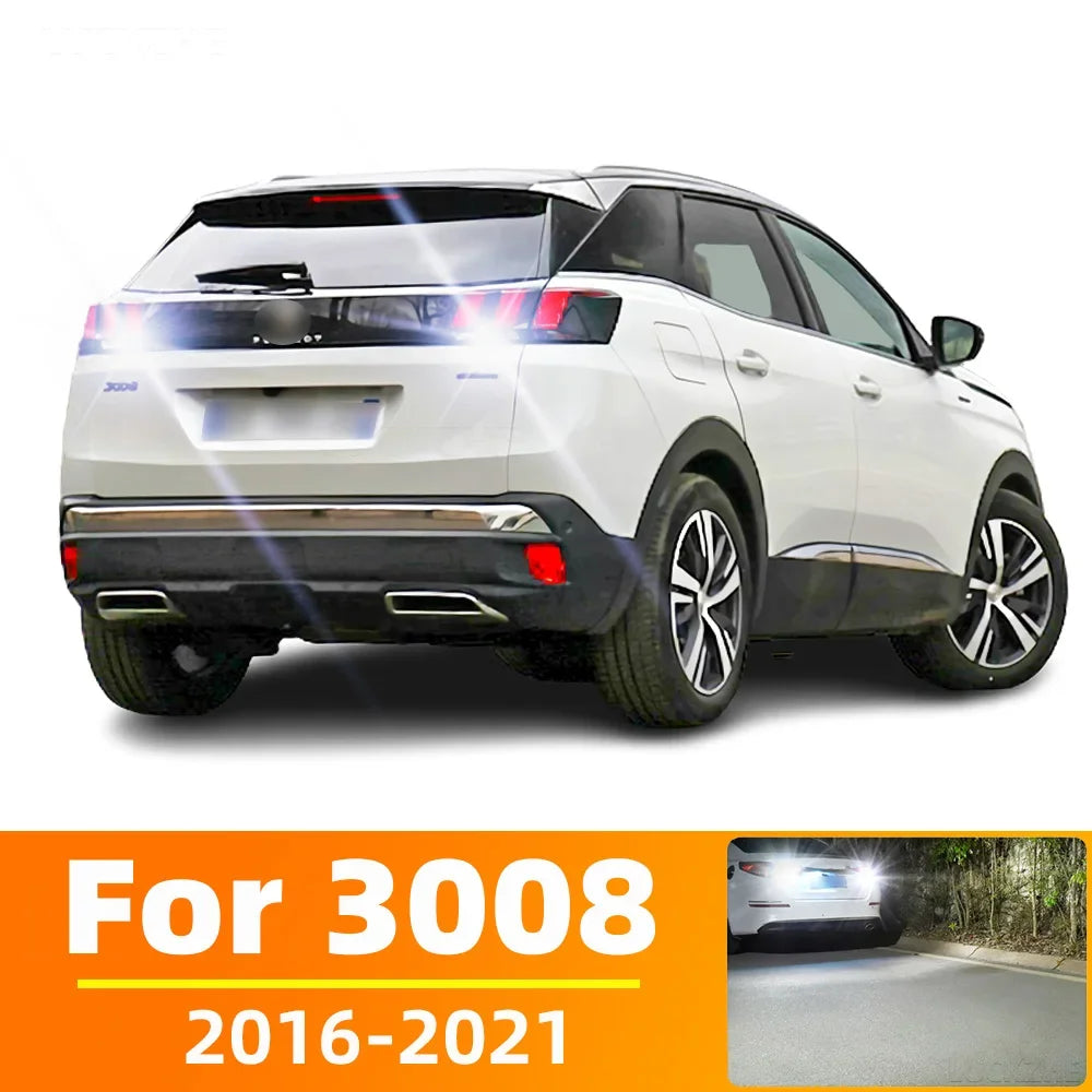 AutoGlowLED LED Reverse Light for Peugeot 3008 SUV 2016-2021 Backup Lamp 2pcs