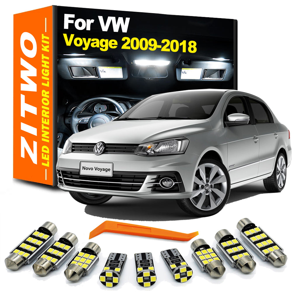 AutoGlowLED 10Pcs LED Interior Light Kit for VW Voyage 2009-2018