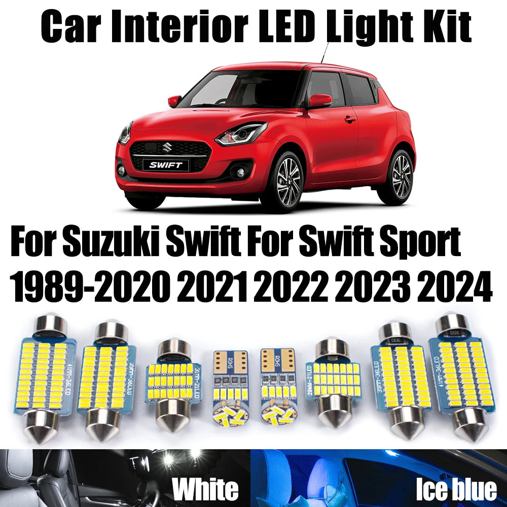 AutoGlowLED Canbus LED Interior Light Kit for Suzuki Swift 1989-2024