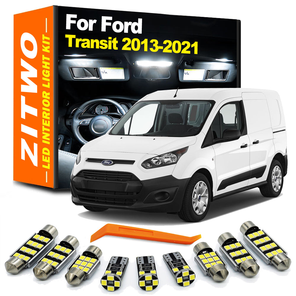 AutoGlowLED 17Pcs LED Interior Light Kit for Ford Transit Custom Tourneo 2013-2021