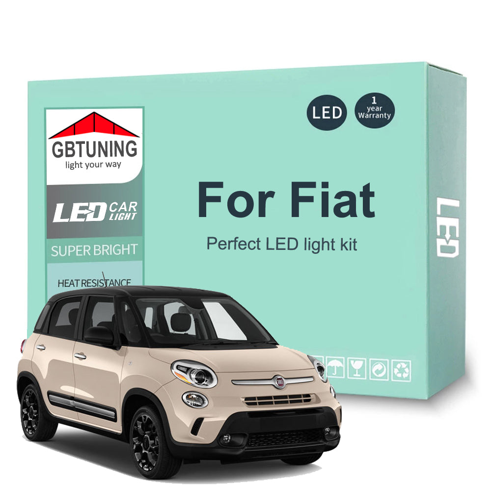 AutoGlowLED Car LED Interior Light Bulb Kit for Fiat Bravo 500 500L 500X Punto Linea Panda Croma Tipo Qubo Fiorino Doblo Idea Talento Toro