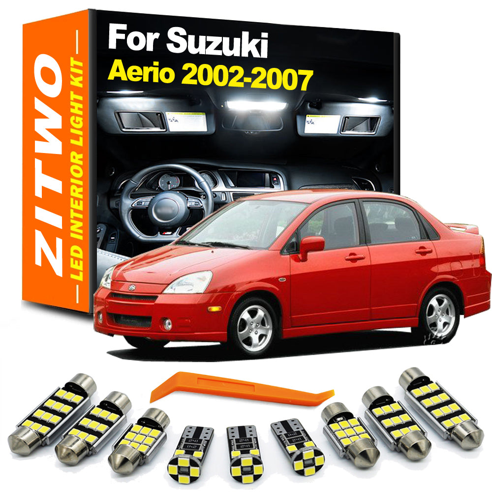 AutoGlowLED 10pc LED Interior Light Kit for Suzuki Aerio 2002-2007