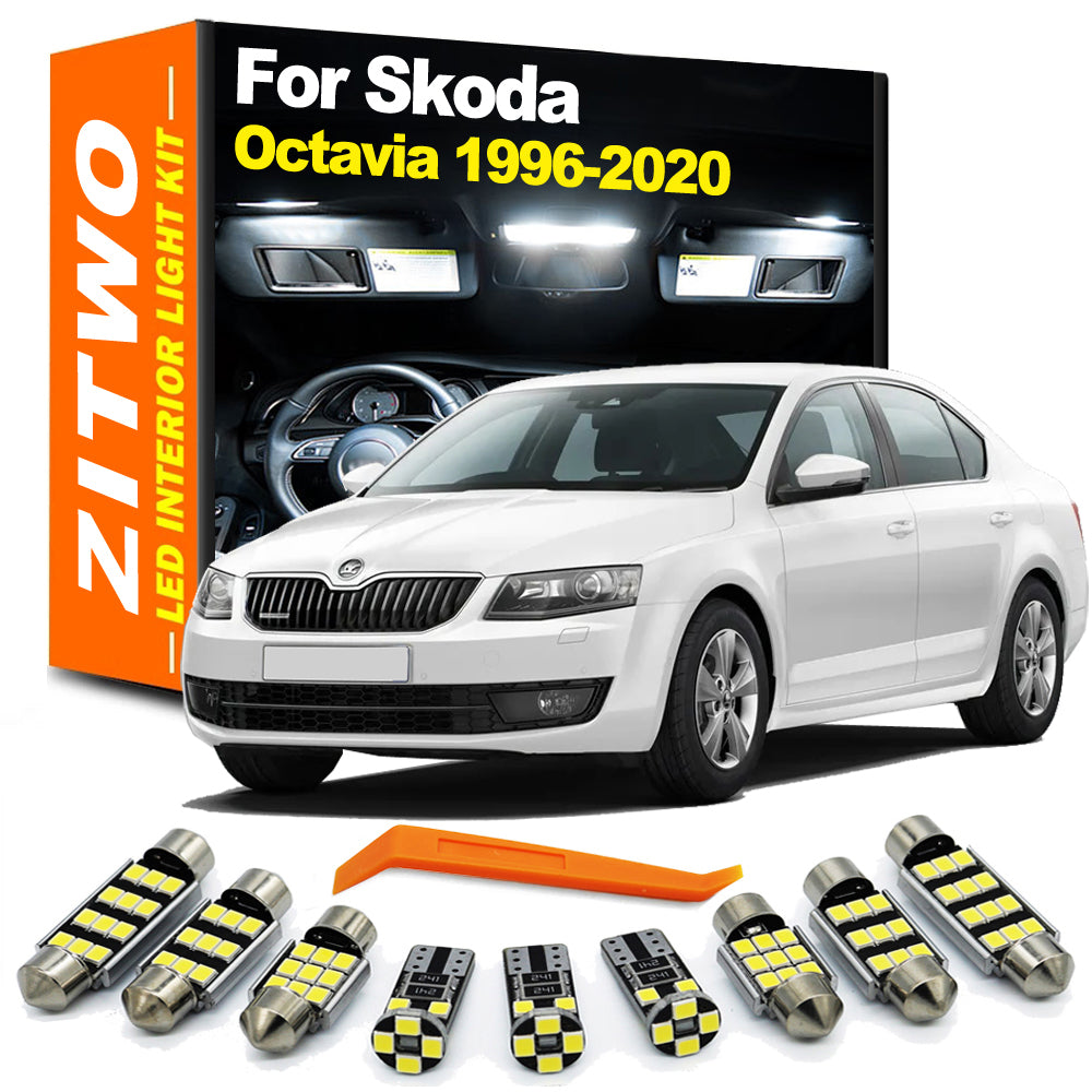 AutoGlowLED Skoda Octavia MK1 MK2 MK3 LED Interior Light Kit 1996-2020