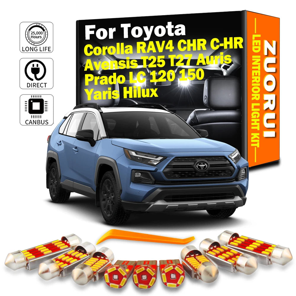Canbus LED Interior Light Kit for Toyota RAV4 C-HR Corolla | AutoGlowLED