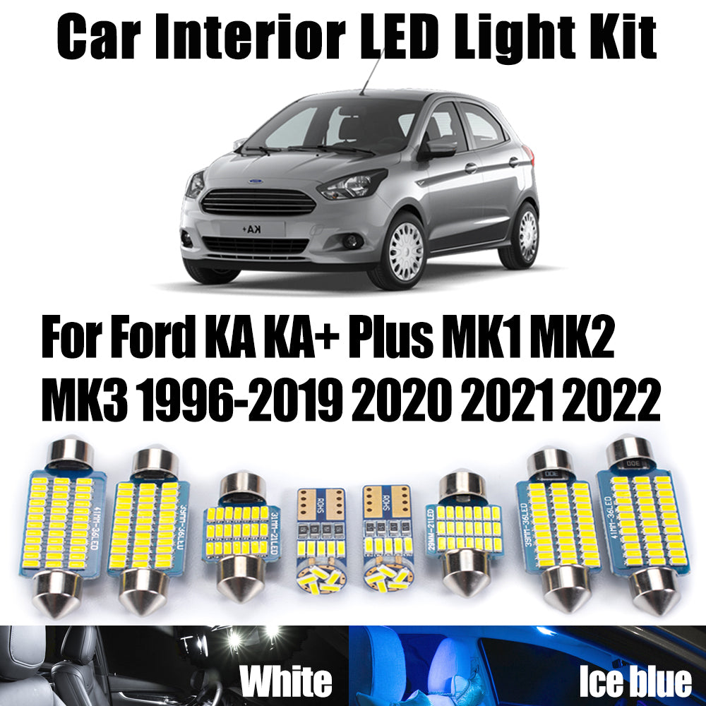 AutoGlowLED Canbus LED Interior Light Kit for Ford KA KA+ Plus MK1 MK2 MK3 1996-2022