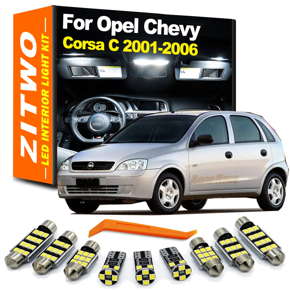 Canbus LED Interior Light Kit for Opel Corsa C 2001-2006 | AutoGlowLED