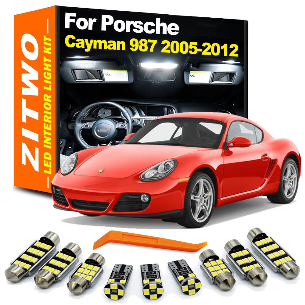 AutoGlowLED LED Interior Light Kit for Porsche Cayman 987 2005-2012, 14Pcs