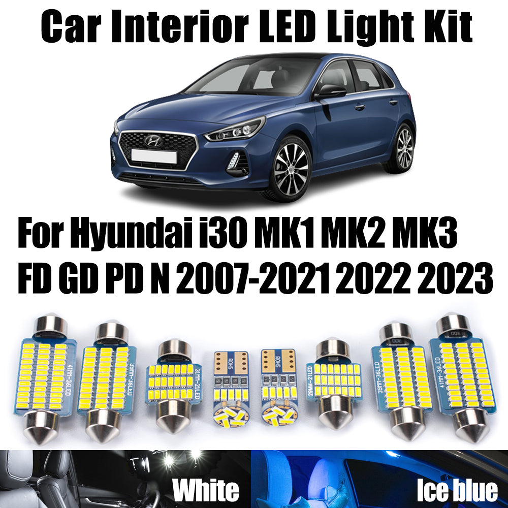 AutoGlowLED LED Interior Light Kit for Hyundai i30 MK1 MK2 MK3 FD GD PD N 2007-2023
