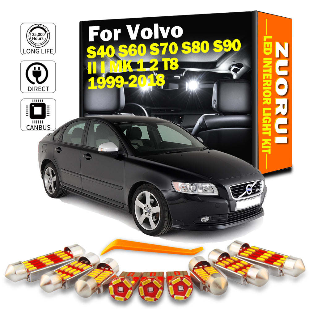 AutoGlowLED Canbus LED Interior Map Light Kit for Volvo S40 S60 S70 S80 S90