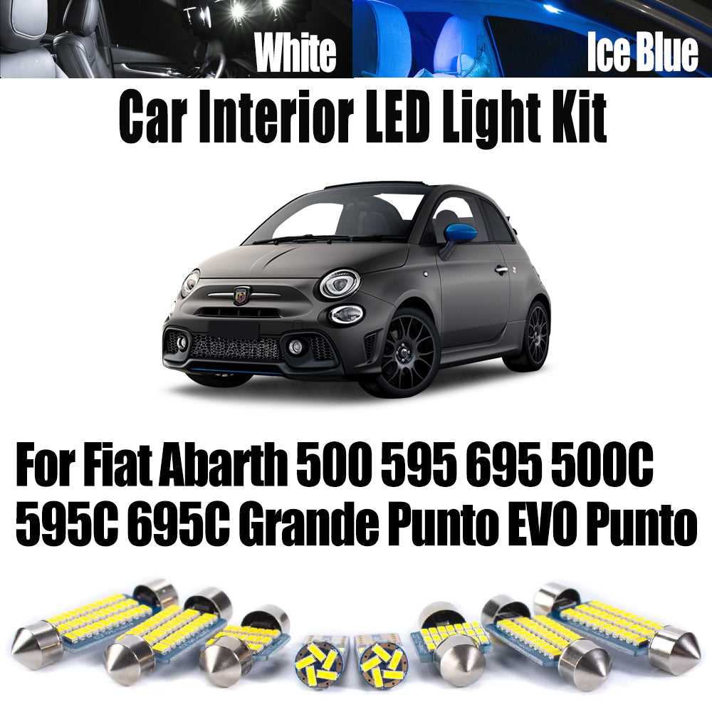 AutoGlowLED LED Interior Dome Trunk Light Kit Canbus for Fiat Abarth 500 595 695 Punto